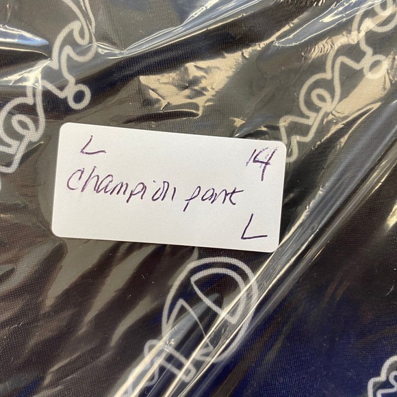 Champion Womens Track Pants Allover Logo Print Size Large Black Pockets Jogger - Picture 14 of 14